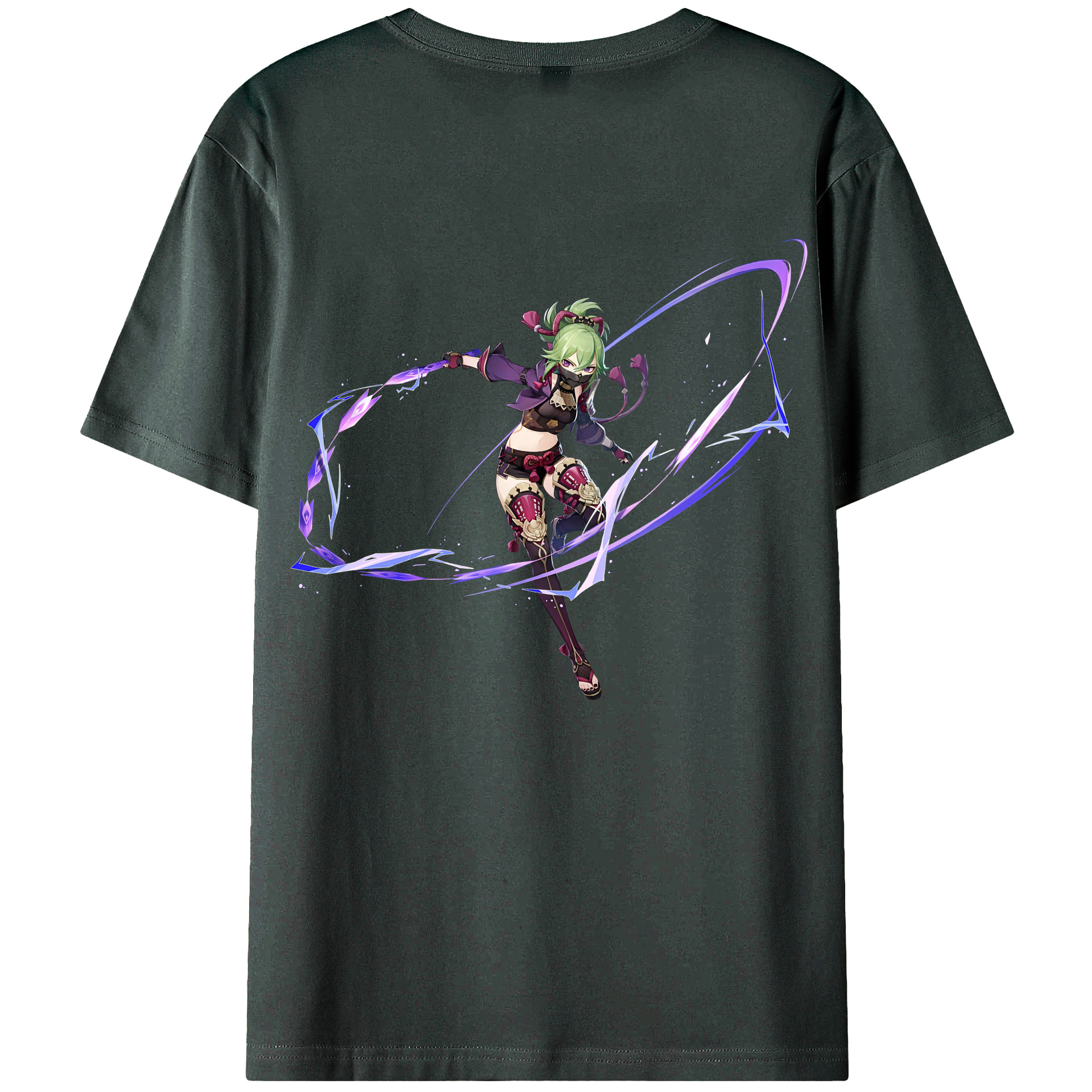 げんし神  久岐忍 くき しのぶ genshin Kuki Shinobu 綿100％ メンズ半袖Tシャツ（バックプリント） 通気性